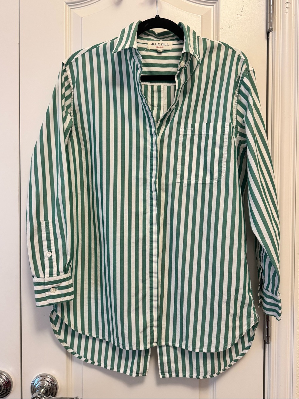 Alex Mill Jane Green & White Striped Women’s Button-back and front Shirt
